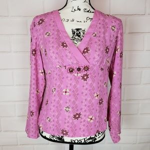 J. Jill Pink Floral Print Top Size XS